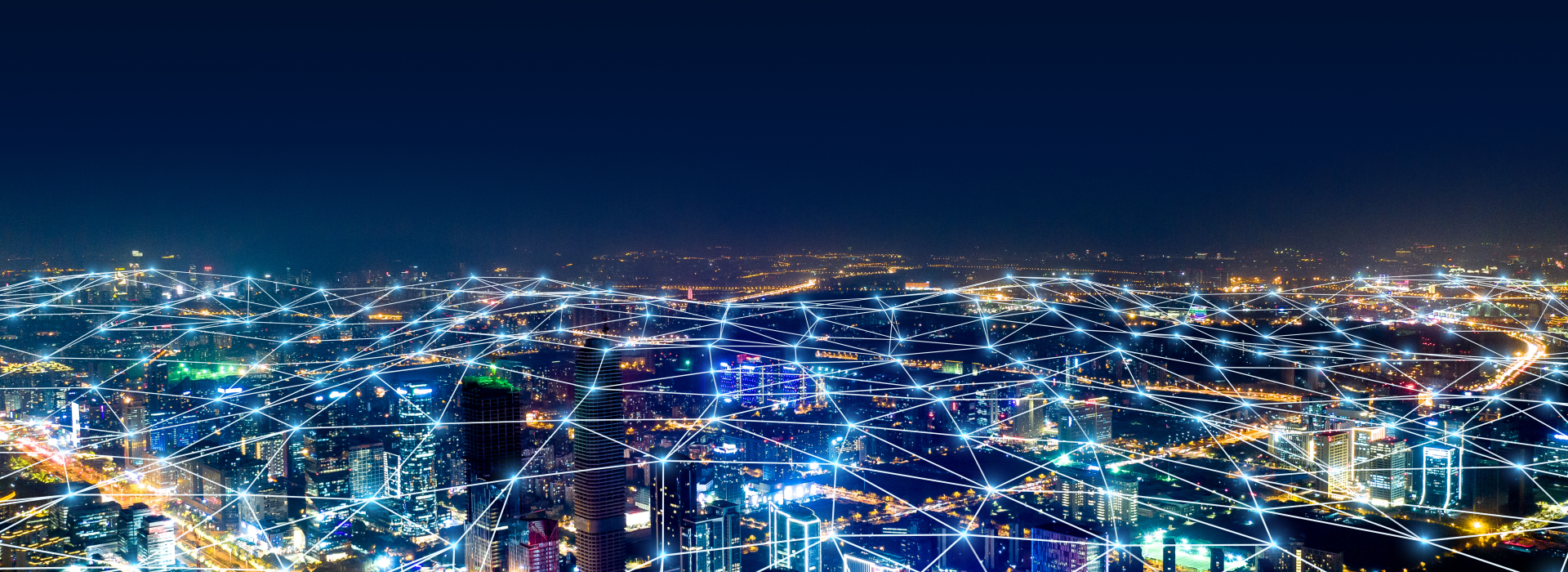 Cityscape showing concept of interconnection